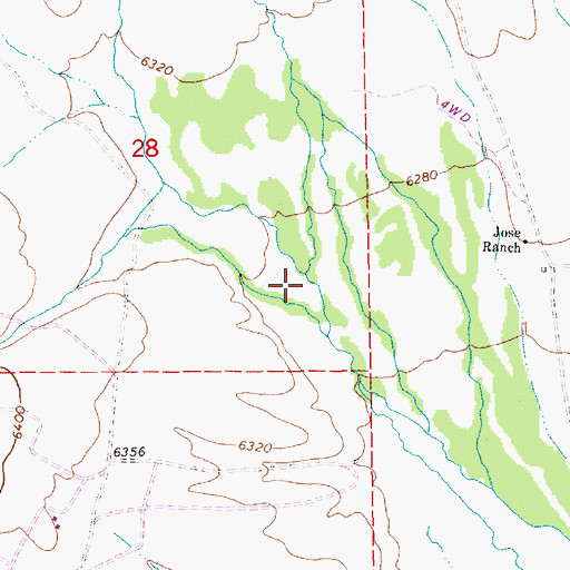 Topographic Map of Winters Creek, NV