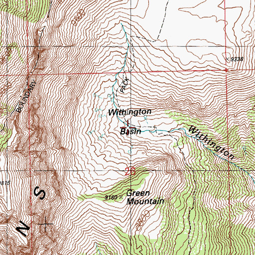 Topographic Map of Withington Basin, NV