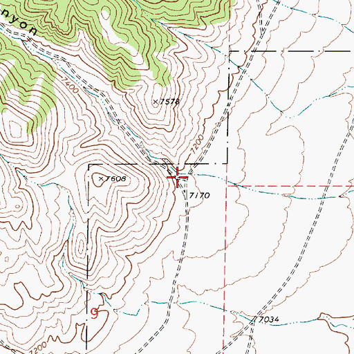 Topographic Map of Wood Canyon, NV