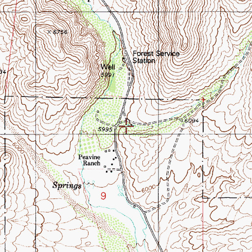 Topographic Map of Wood Canyon, NV
