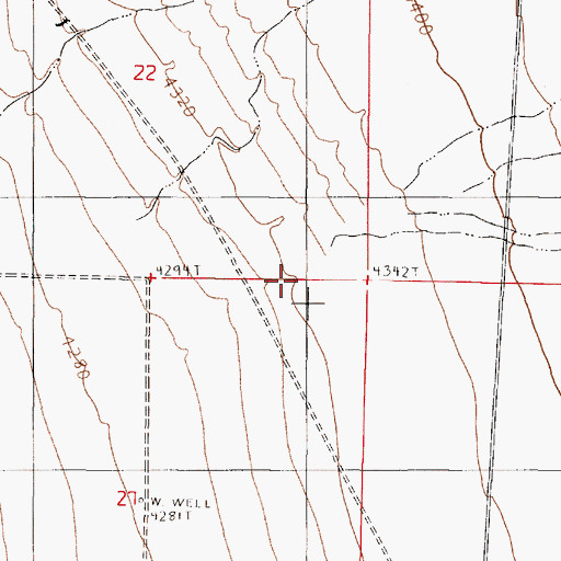 Topographic Map of Wood Canyon Creek, NV