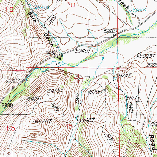 Topographic Map of Wood Gulch, NV
