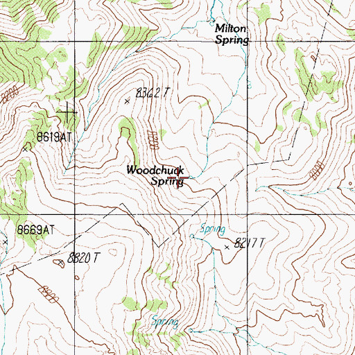 Topographic Map of Woodchuck Spring, NV