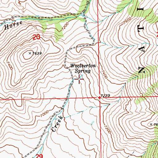 Topographic Map of Woolverton Spring, NV