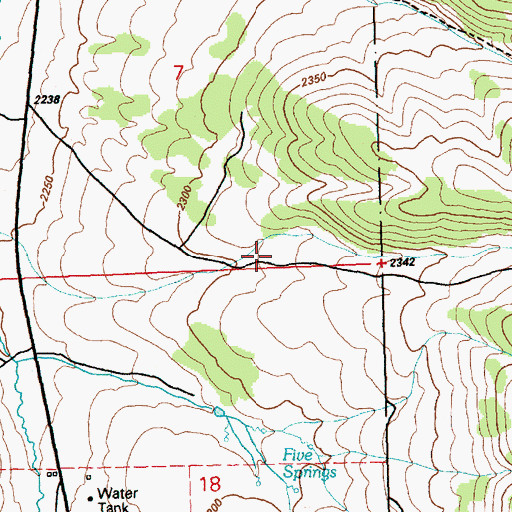 Topographic Map of Worthington Canyon, NV