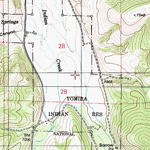 Topographic Map of Yomba Reservation, NV