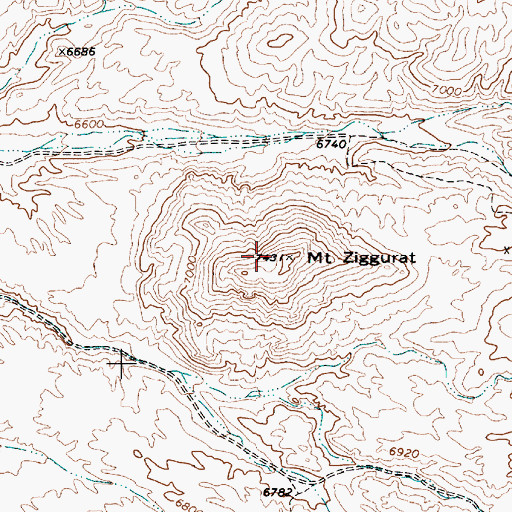 Topographic Map of Mount Ziggurat, NV