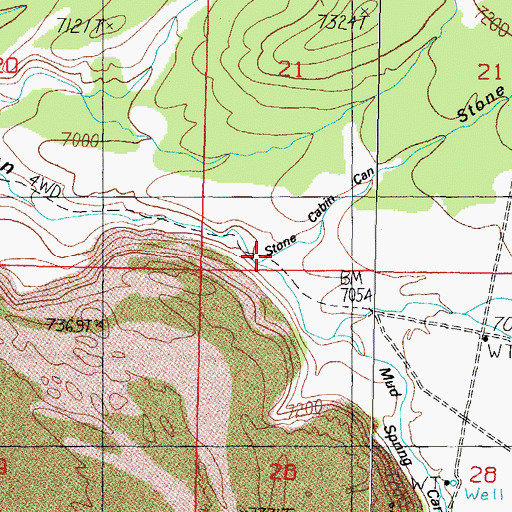 Topographic Map of Stone Cabin Canyon, NV