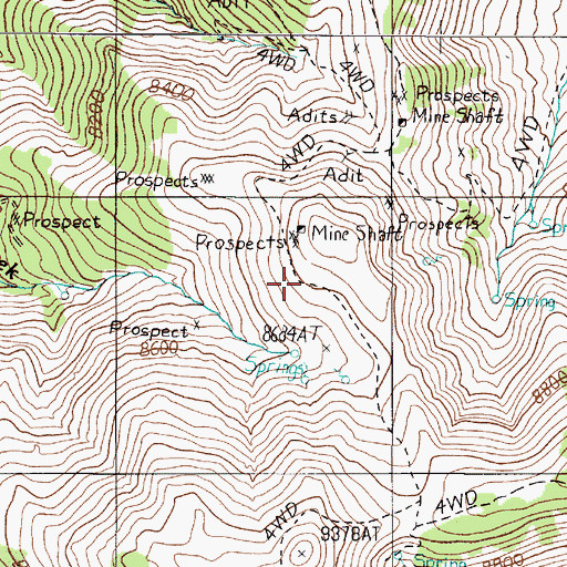 Topographic Map of Last Chance Mine, NV