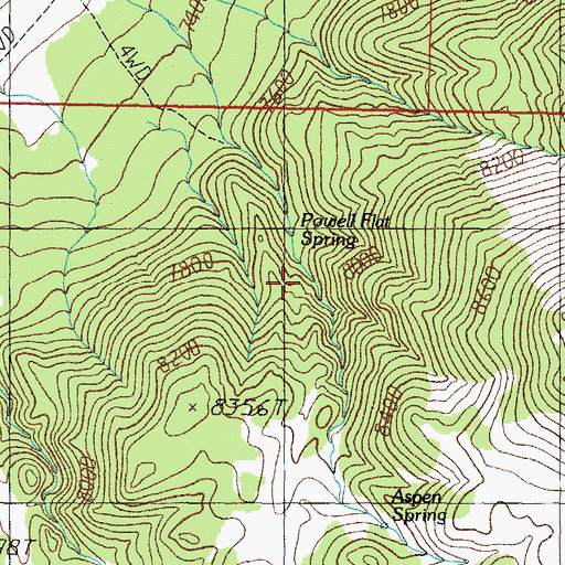 Topographic Map of Powell Flat Spring, NV