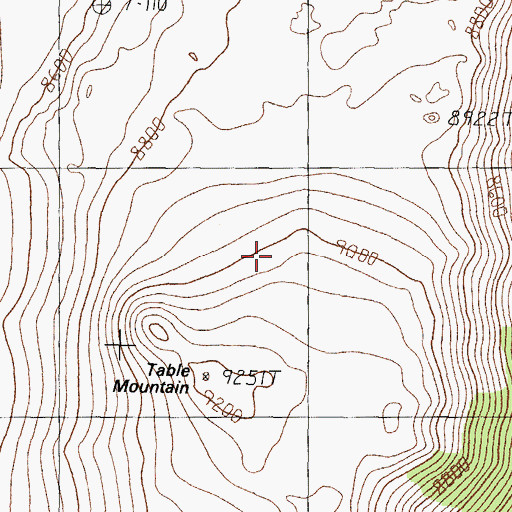 Topographic Map of Table Mountain, NV