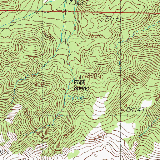 Topographic Map of Pool Spring, NV
