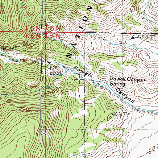 Topographic Map of Powell Canyon Spring, NV