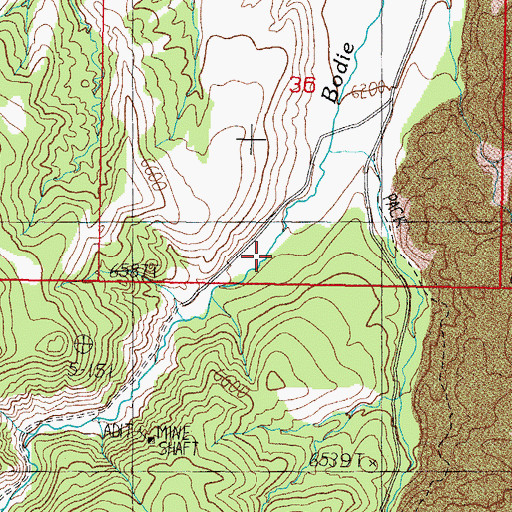 Topographic Map of Del Monte Canyon, NV