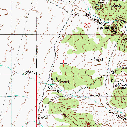 Topographic Map of Laurent Mine, NV