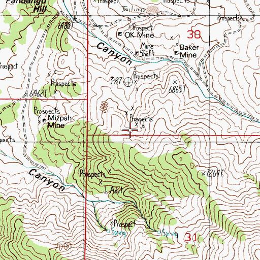 Topographic Map of Dalton Mine, NV