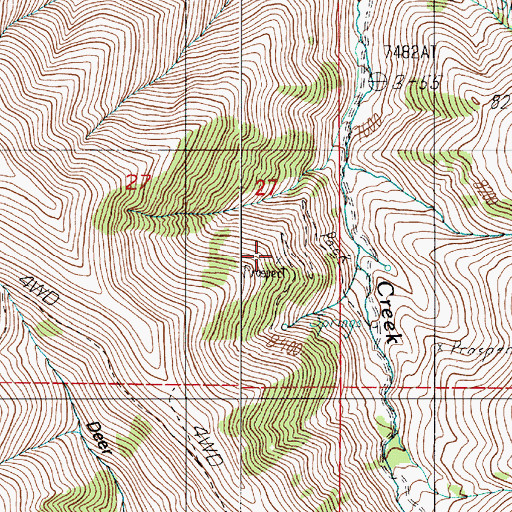 Topographic Map of Bray Mine, NV