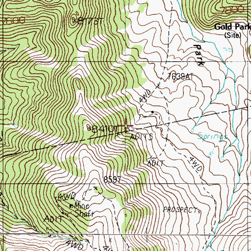 Topographic Map of Star of the West Mine, NV
