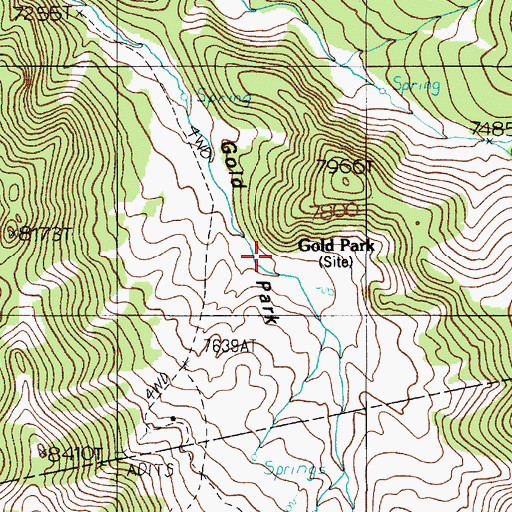 Topographic Map of Gold Park (historical), NV