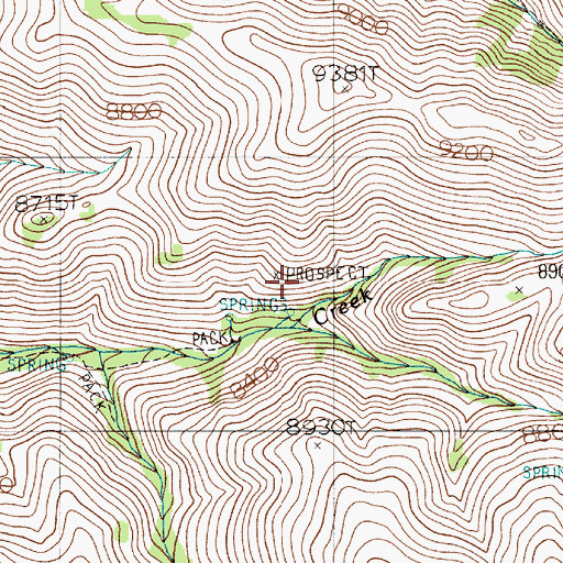 Topographic Map of Warner Mine, NV