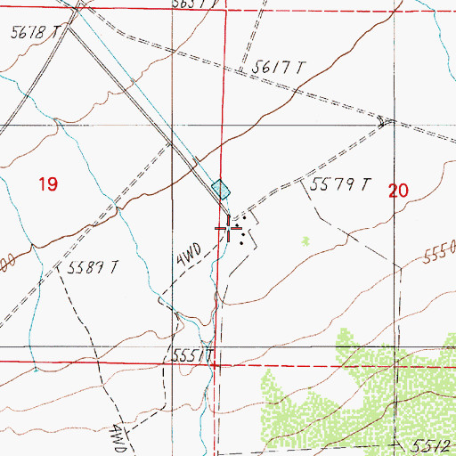 Topographic Map of Bowman Ranch, NV