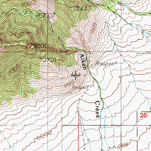 Topographic Map of Bow Mine, NV