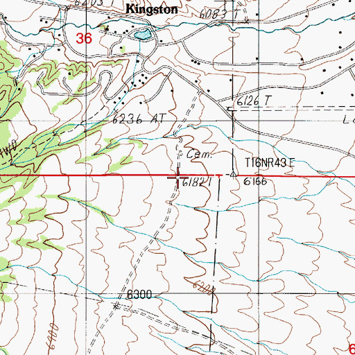 Topographic Map of Kingston Cemetery, NV