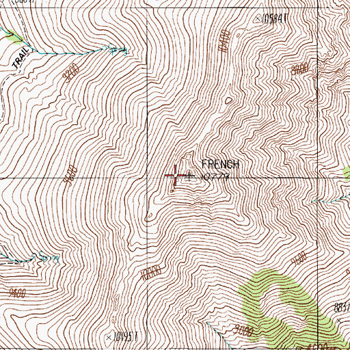 Topographic Map of French Peak, NV
