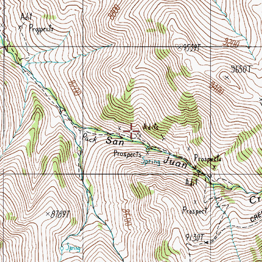 Topographic Map of Grandview Mine, NV