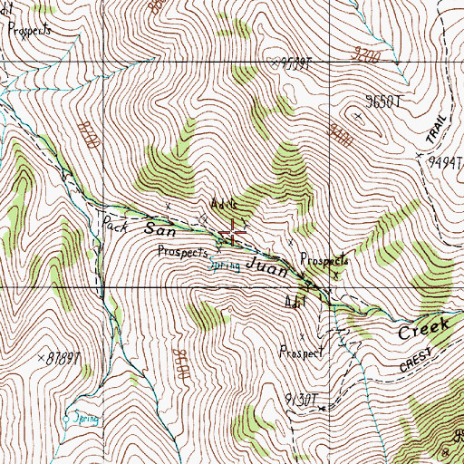 Topographic Map of Saint Elena Patent, NV