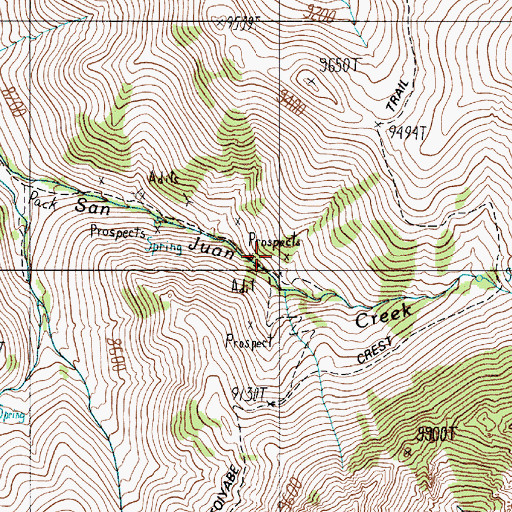 Topographic Map of McIntyre Mine, NV