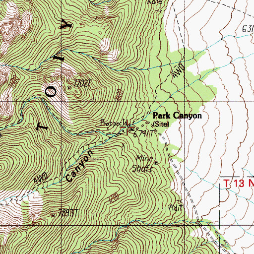Topographic Map of Park Canyon (historical), NV