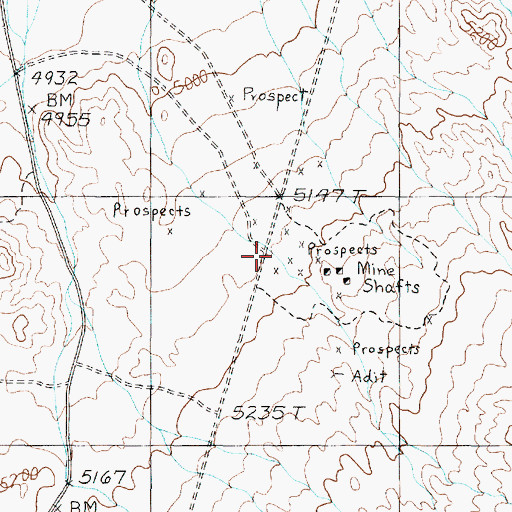 Topographic Map of Sullivan Mine, NV