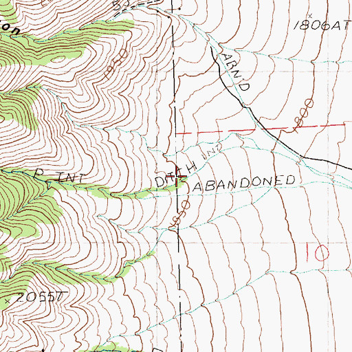 Topographic Map of Fandango Canyon, NV
