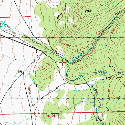 Topographic Map of Little Indian Creek, NV