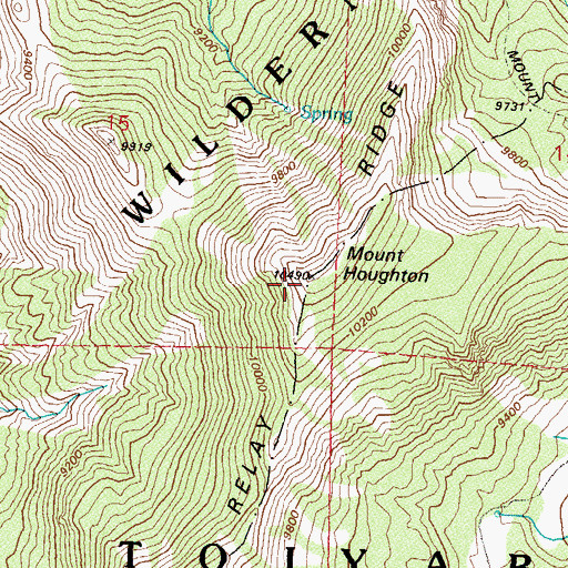Topographic Map of Mount Houghton, NV