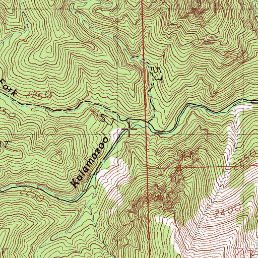 Topographic Map of North Fork Kalamazoo Creek, NV