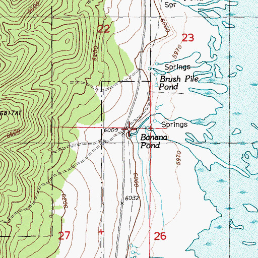 Topographic Map of Banana Pond, NV