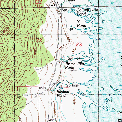 Topographic Map of Brush Pile Pond, NV