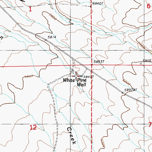 Topographic Map of White Pine Well, NV