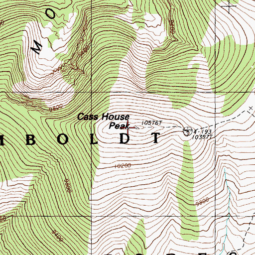 Topographic Map of Cass House Peak, NV