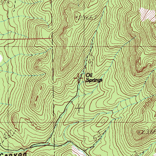 Topographic Map of Oil Springs, NV