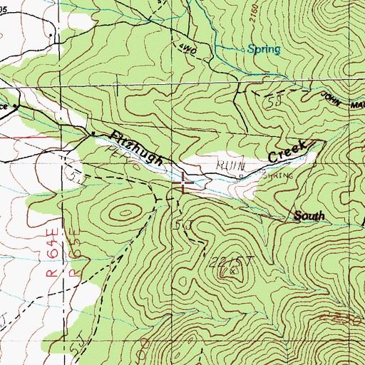Topographic Map of South Fork Fitzhugh Creek, NV