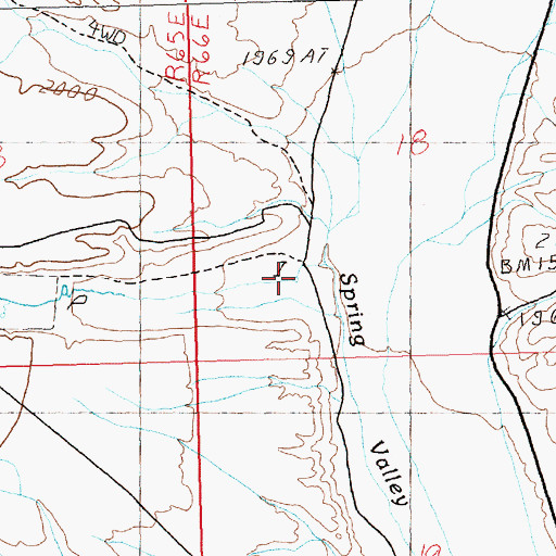 Topographic Map of Spring Gulch, NV