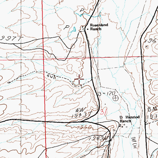 Topographic Map of Garrett Canyon, NV