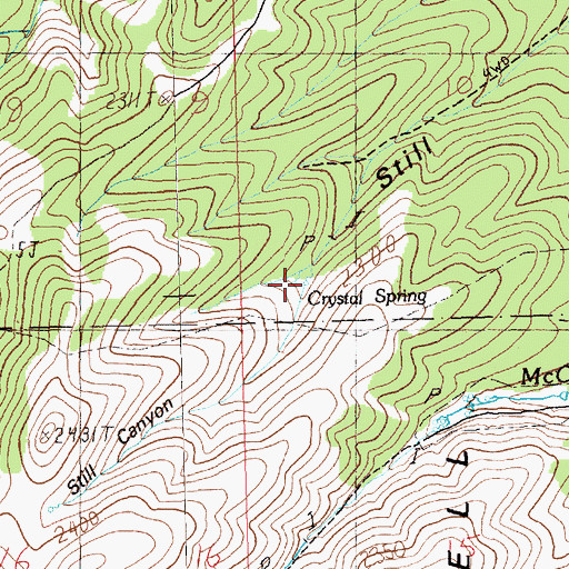 Topographic Map of Crystal Spring, NV
