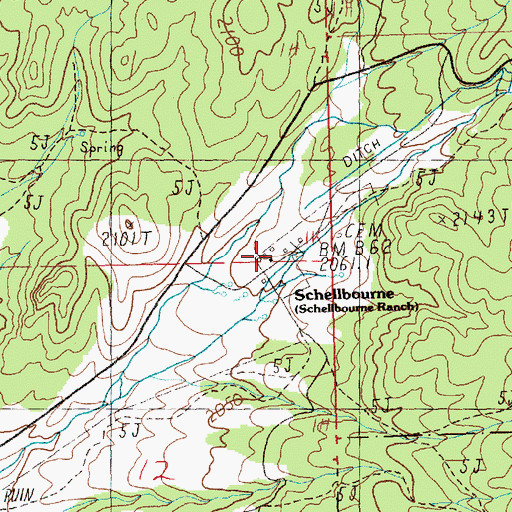 Topographic Map of Schellbourne, NV