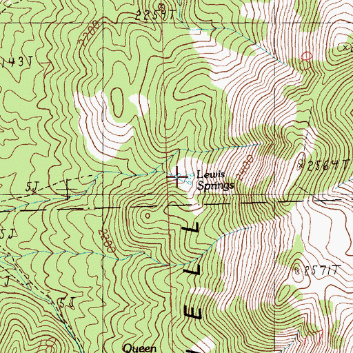 Topographic Map of Lewis Springs, NV