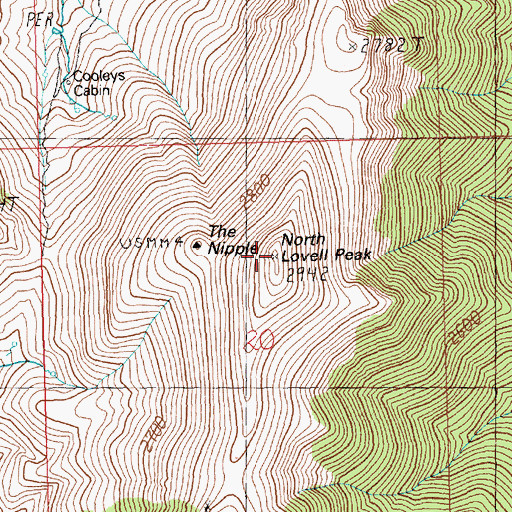 Topographic Map of North Lovell Peak, NV