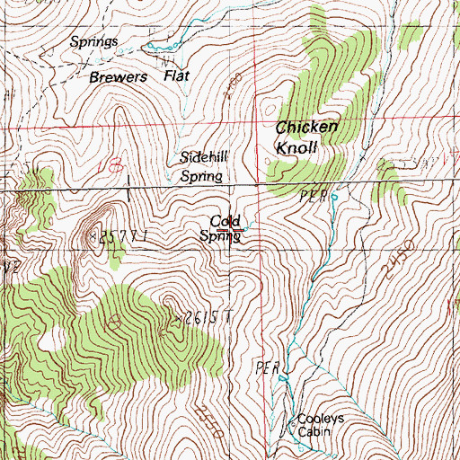 Topographic Map of Cold Spring, NV